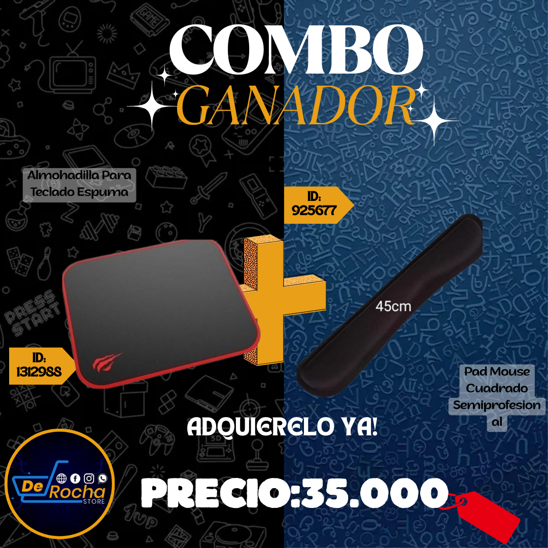 combo mouse pad+almohadilla para teclado